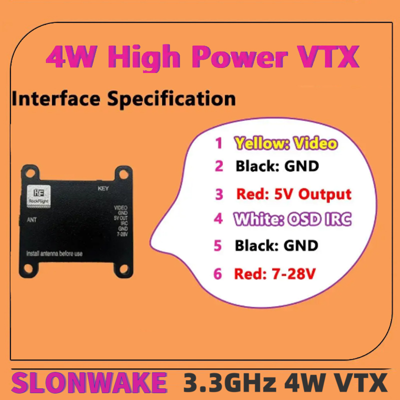 SLONWAKE FPV 3.3G 16CH 4000mW  – обзор и цена Drone Antenna