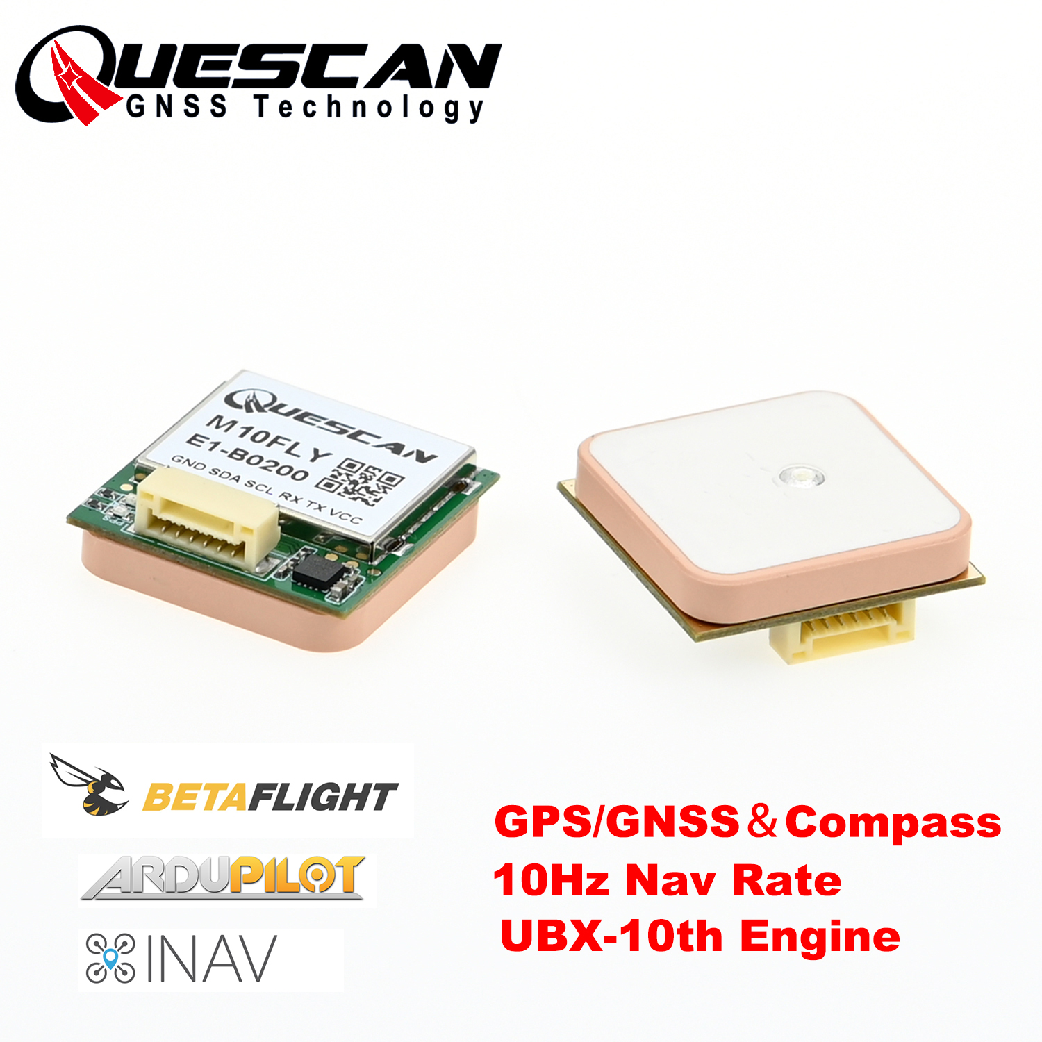 Quescan 25mm*25mm M10FLY 10Hz  – обзор и цена Drone Gps Module