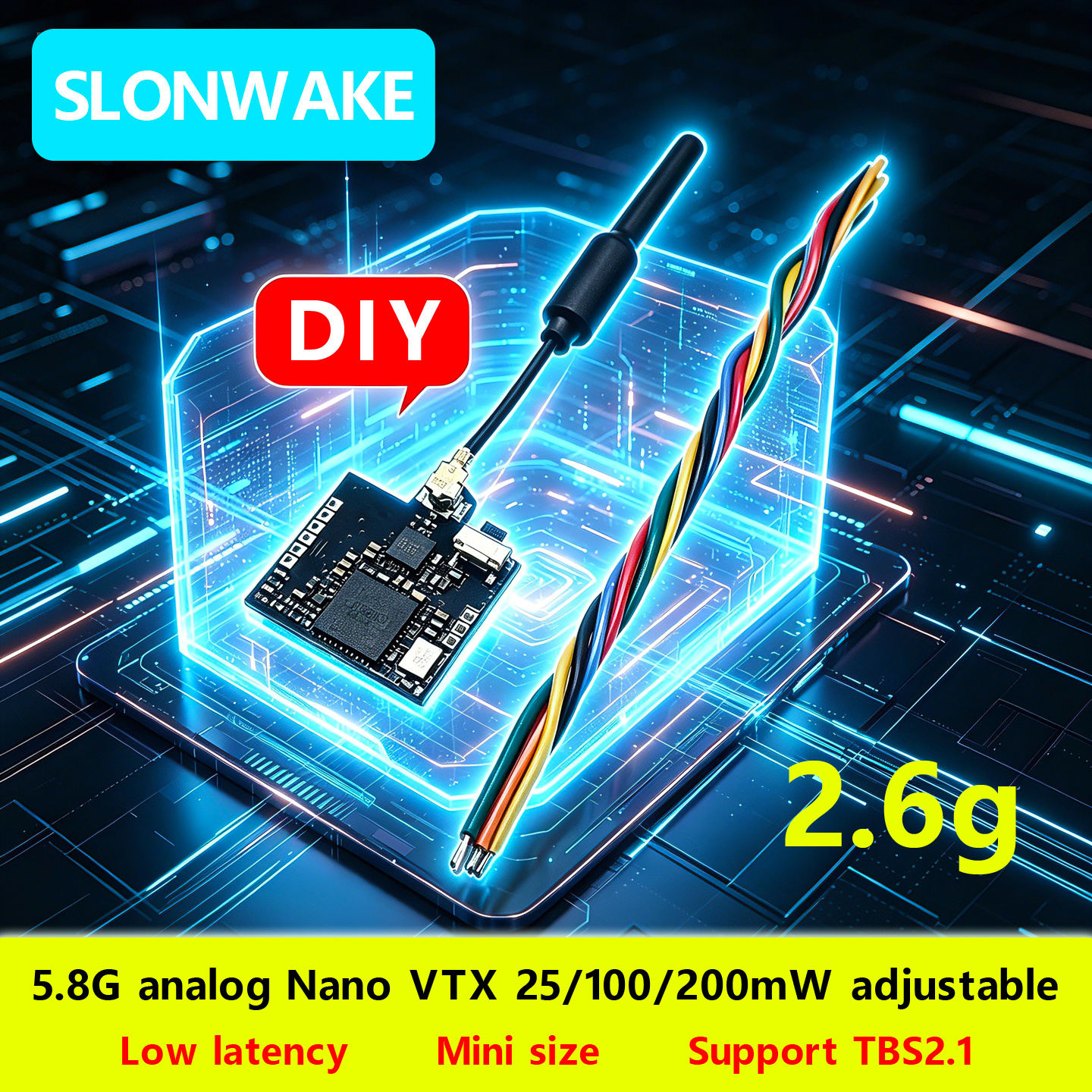 SLONWAKE Nano 5.8G 48CH 200mW  – обзор и цена Drone Transmitter
