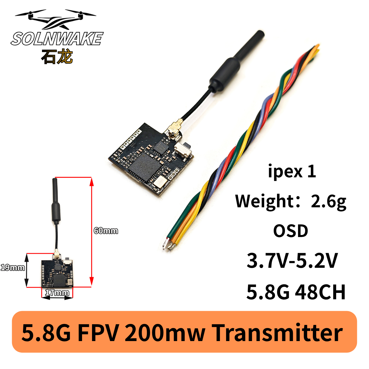 SLONWAKE Nano 5.8G 48CH 200mW  – обзор и цена Drone Transmitter