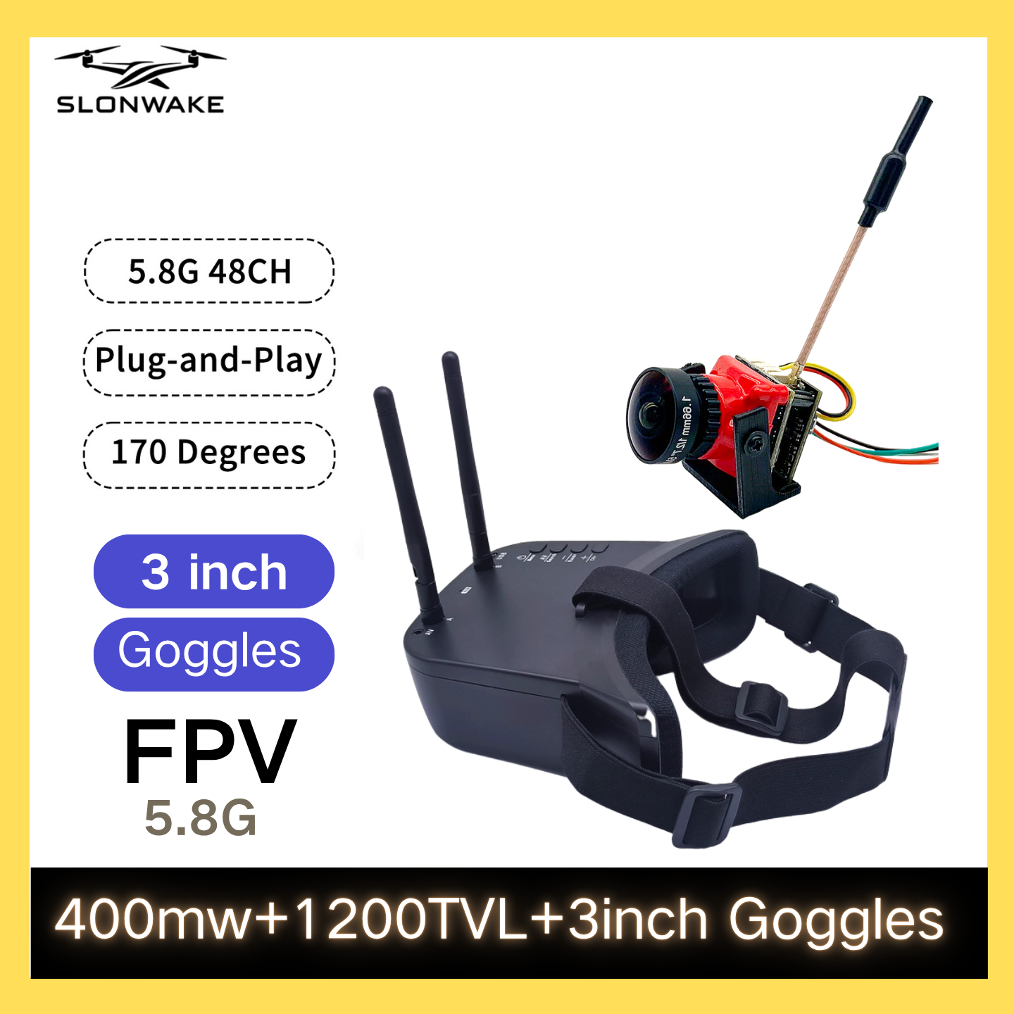 SLONWAKE 5.8G 48CH FPV 400mw V – обзор и цена Drone Transmitter