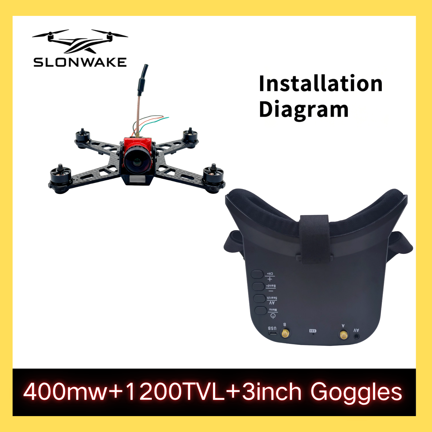 SLONWAKE 5.8G 48CH FPV 400mw V – обзор и цена Drone Transmitter