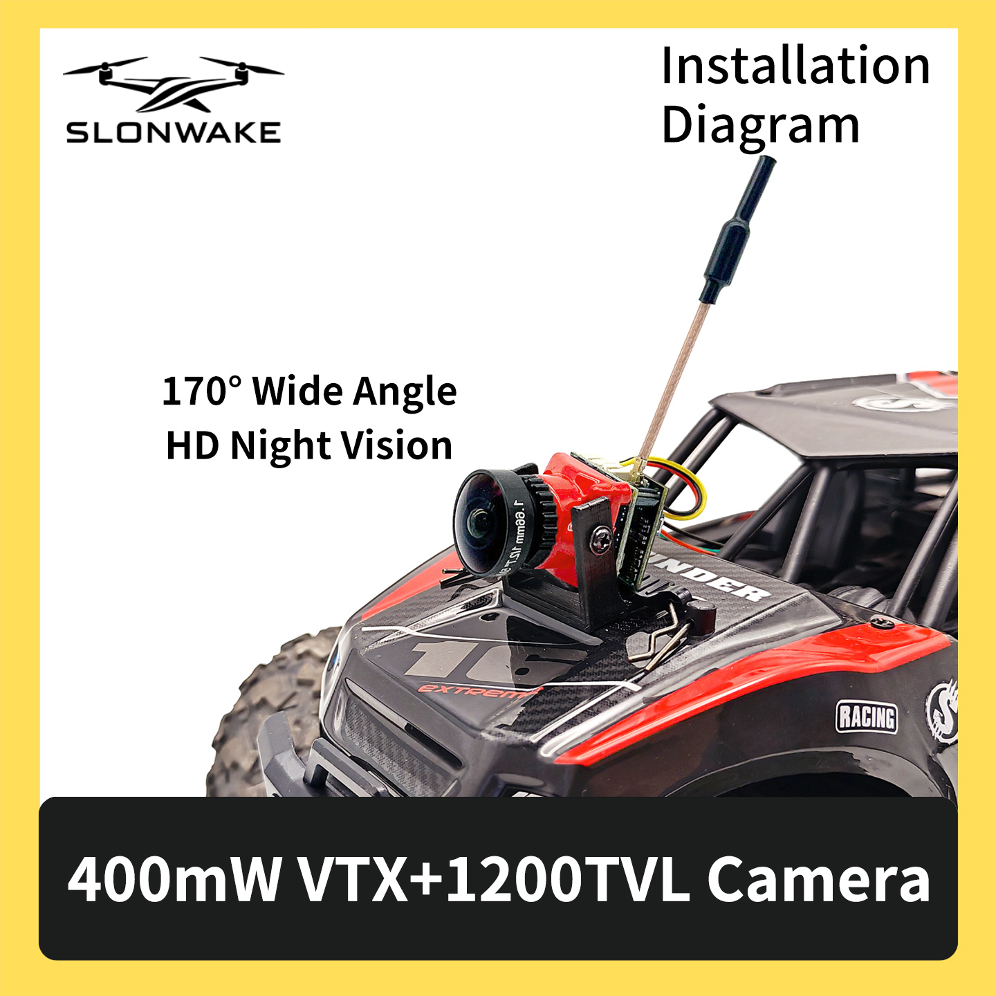 SLONWAKE 5.8G 48CH FPV 400mw V – обзор и цена Drone Transmitter